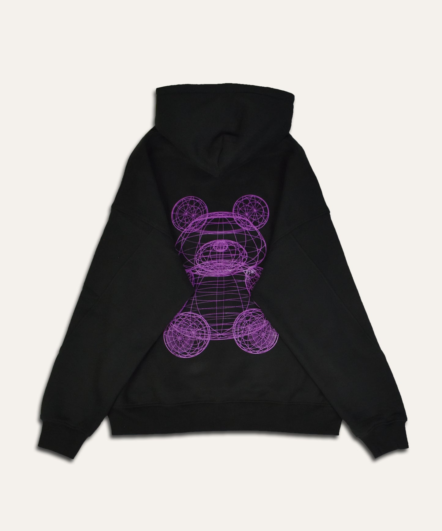 Uniqk Teddy Bear Oversized Hoodie Black Back