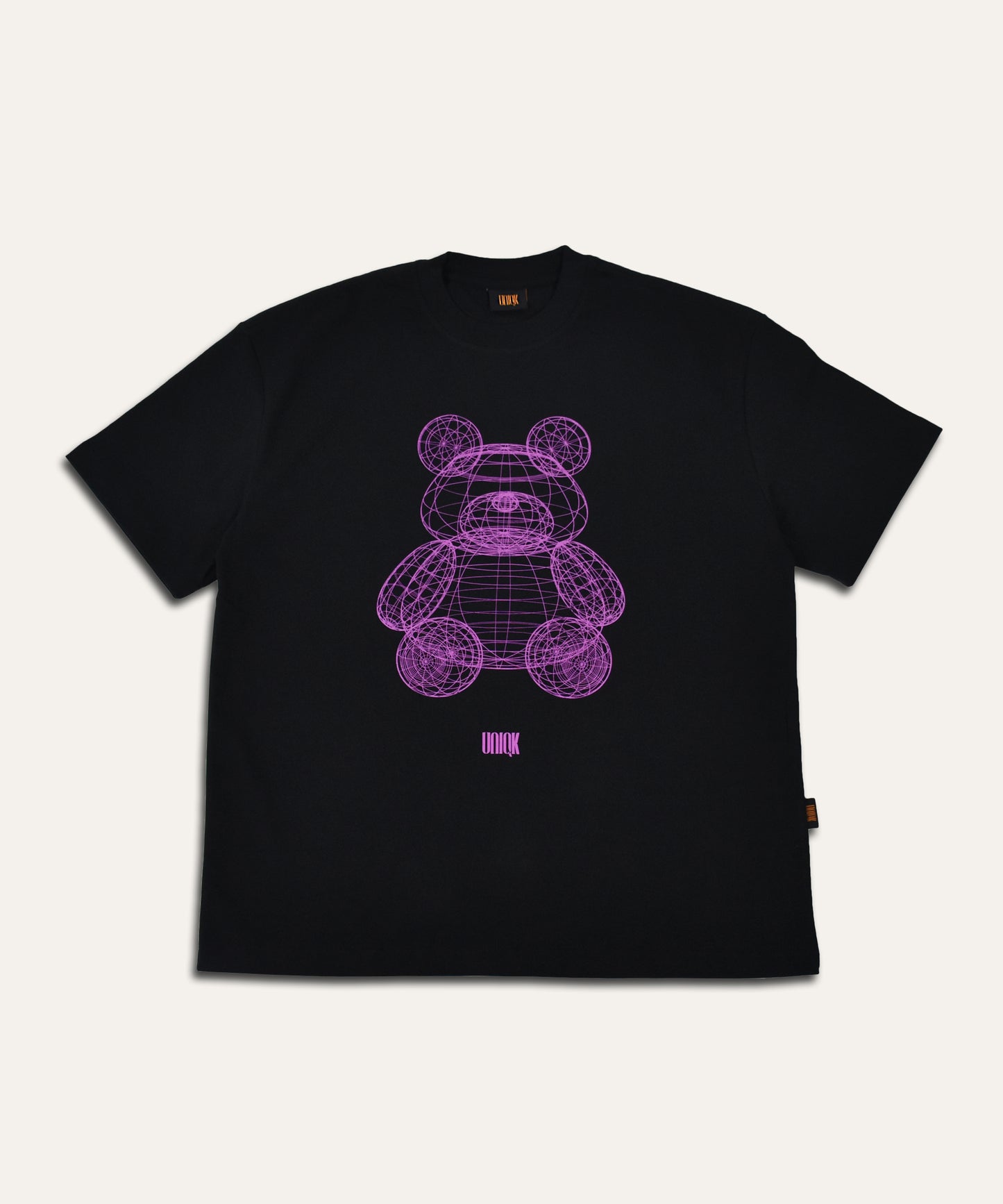 Uniqk Teddy Bear Oversized T-shirt Black