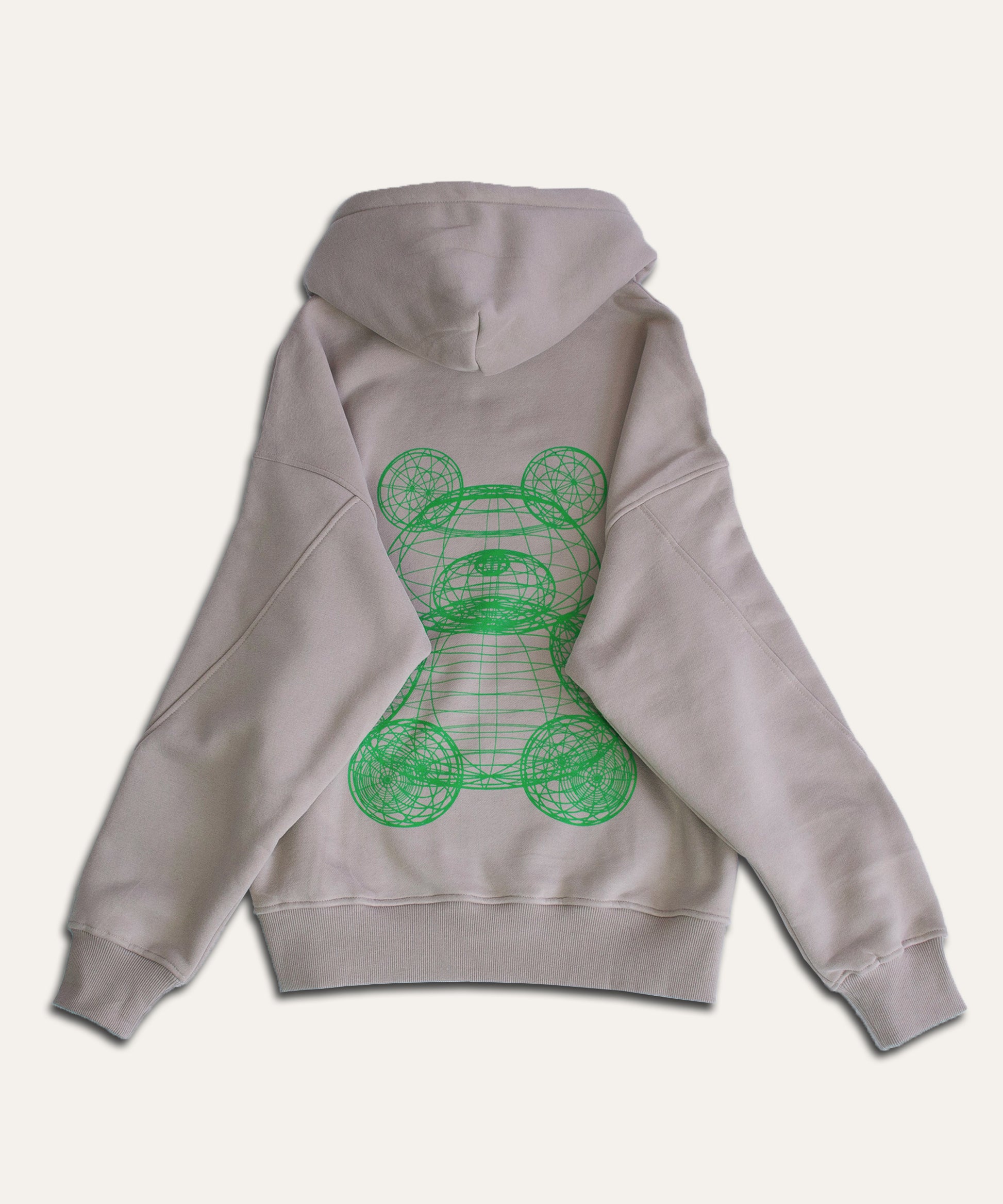 Uniqk Teddy Bear Oversized Hoodie Cream Back