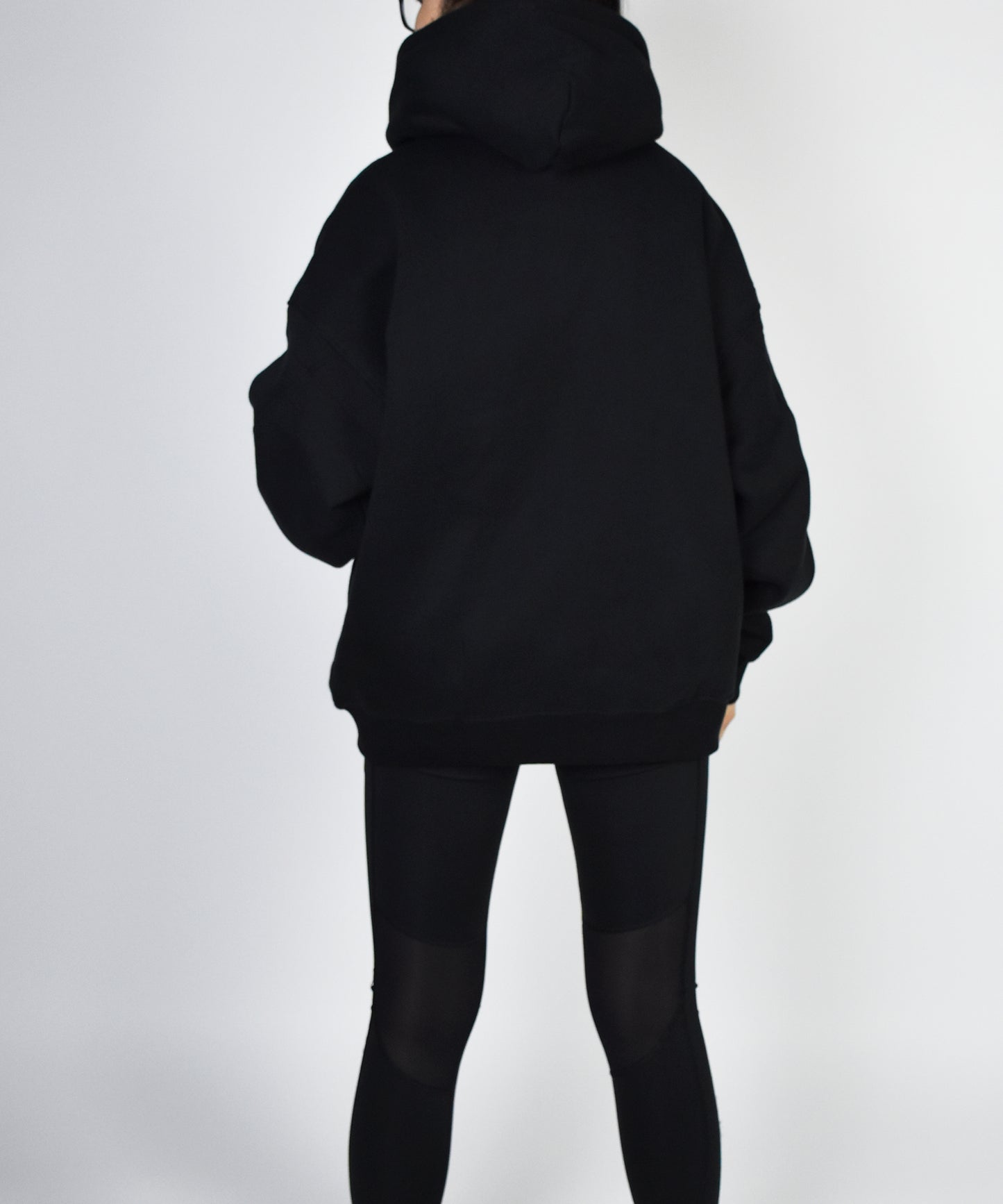 Uniqk Carrot Stick Oversized Hoodie Black Model Back