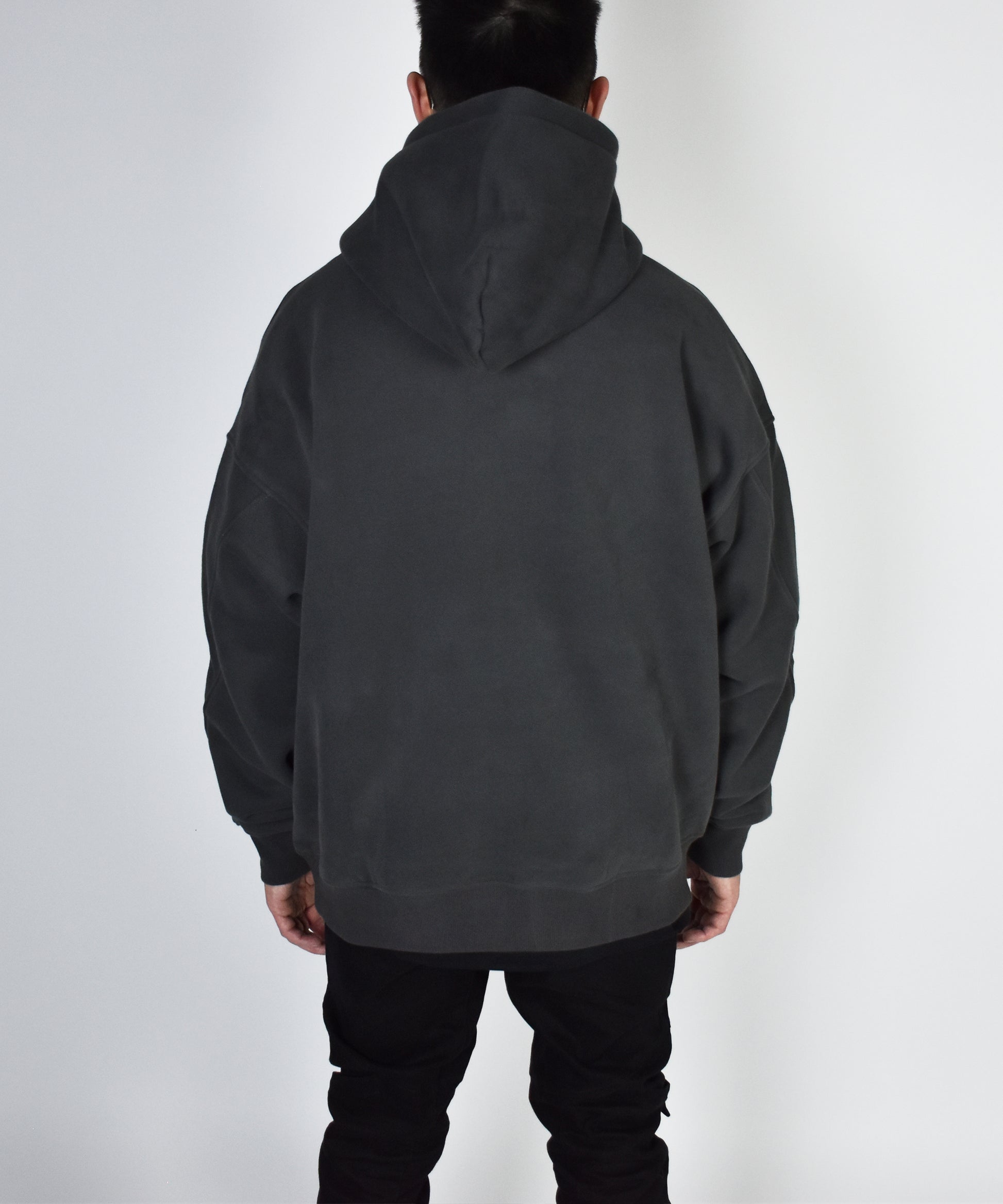 Uniqk Carrot Stick Oversized Hoodie Grey Model Back