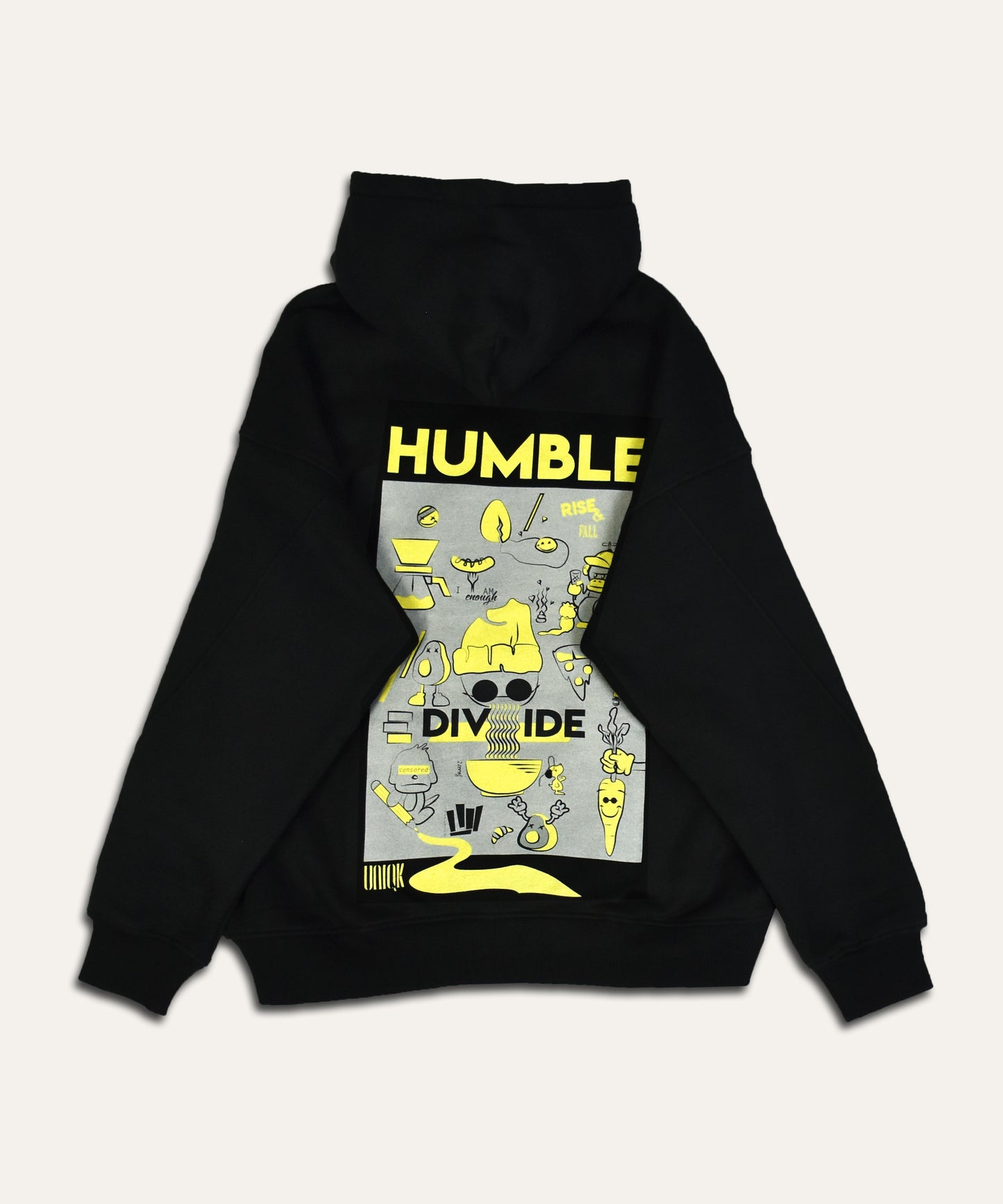 Uniqk Artwork Oversized Hoodie Yellow Back